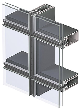 Полуструктурное остекление фасадов